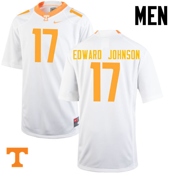Men #17 Brandon Edward Johnson Tennessee Volunteers College Football Jerseys-White